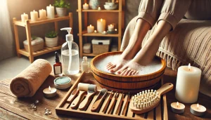 روتين العناية بالقدمين في المنزل