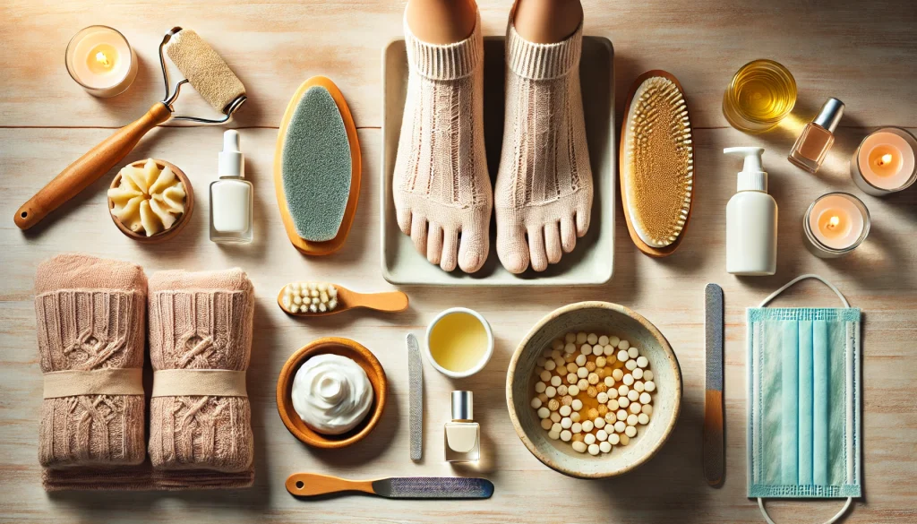 ادوات العناية بالقدمين المتشققة