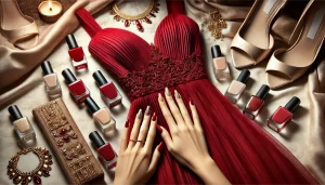 لون المناكير المناسب لفستان أحمر