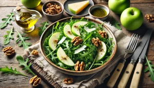 سلطة الجرجير بالتفاح الأخضر