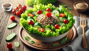 سلطة الكينوا مع الخس